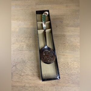 VTG Spode Christmas Tree Sheffield Stainless Steel Slotted Serving Spoon England